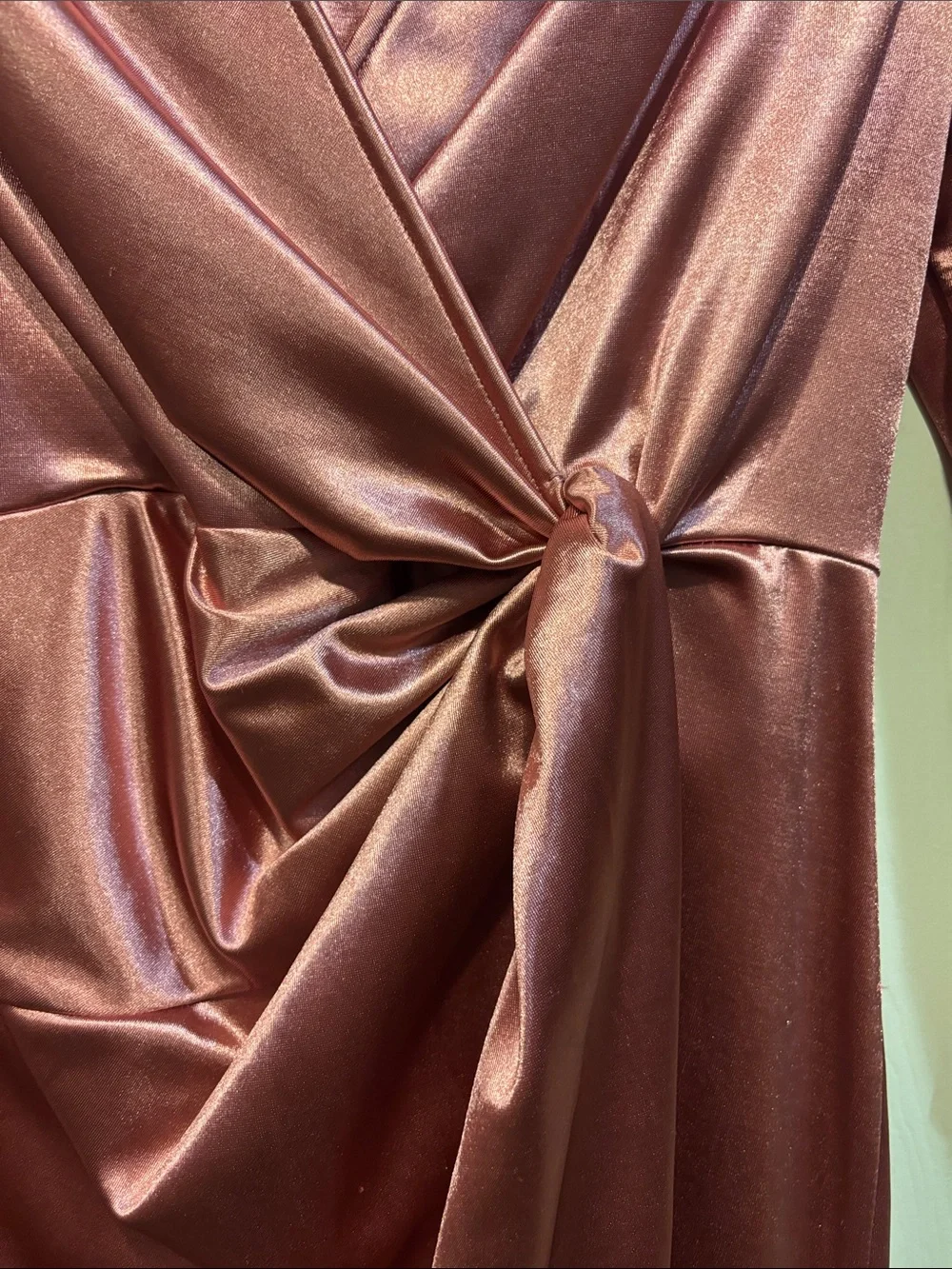 JM Collection Metallic Rose Wrap Maxi Dress - Picture 3 of 4